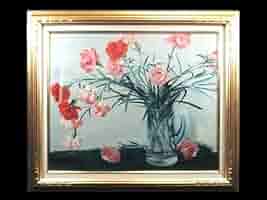 バラの花 油彩画 ・木下孝則画伯作 木下孝則「薔薇」油彩10号